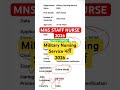 MNS Staff Nurse Recruitment 2026💐Military Nursing Service Staff Nurse 2026💐Army Staff Nurse 2026
