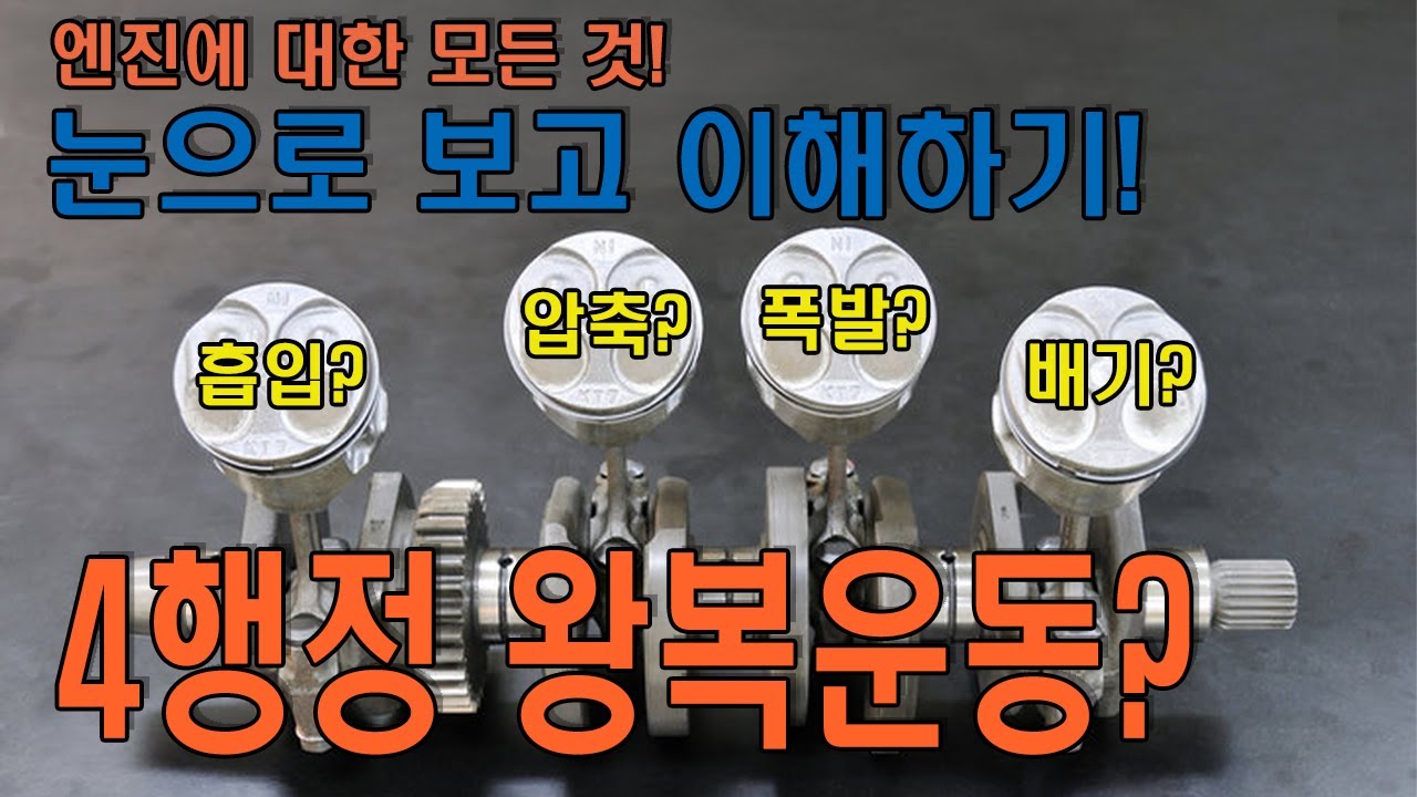 엔진에 대한 모든 것 엔진교과서 4행정 - 실제작동 모습을 보며 쉽게 설명 엔진강의 Please see a real engine ...