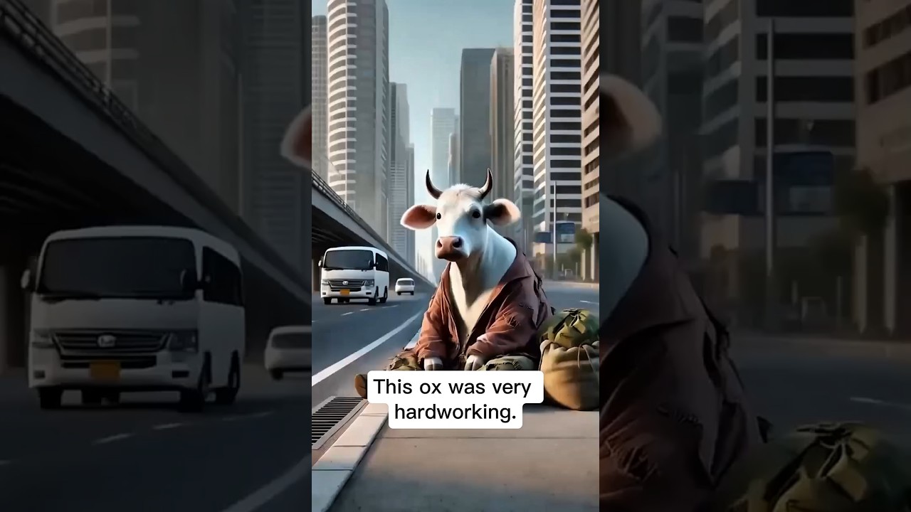 The Hardworking Ox and the Mischievous Monkeys🥺 