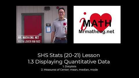 SHS Stats Lesson 1.3 Displaying Quantitative Data: DOTPLOTS
