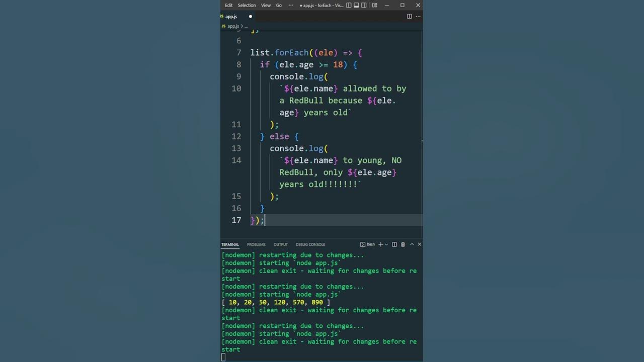 Foreach array function javascript shorts youtube