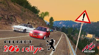 Ruta por España con un Peugeot 205 Rallye. Assetto Corsa