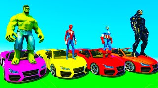 Amazing Spiderman Cars Ramp Challenge! Superhero Showdown! GTA5 Epic Ep300