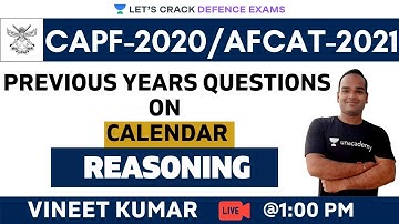 PYQs on Calendar (Part-3) | Reasoning | Target CDS/CAPF/NDA/AFCAT 2020-2021