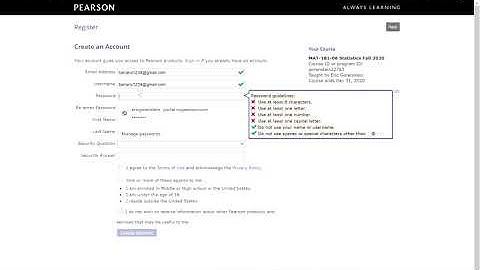 Instructions for Creating a MyMathLab Account