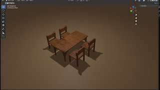 Table with Chairs by Blender تصميم طاولة بالكراسي في برنامج البلندر