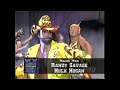 Hulk hogan  randy savage vs shark  barbarian   saturday night march 16th 1996