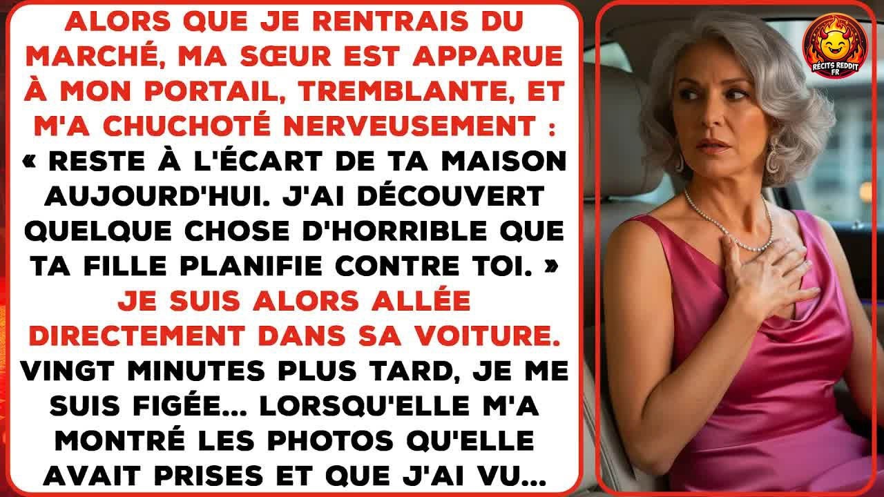 Il y a deux ans, je rentrais de l'épicerie avec mes légumes pour le dîner quand ma sœur m'a interceptée à mon propre portail, le visage gris de peur. « Reste à l'écart de ta maison aujourd'hui,...