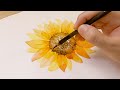 How to Paint a Sunflower / Yellow Watercolor Painting