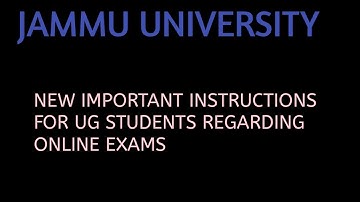 jammu university|| New important instructions for online exams