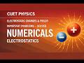 CUET Physics Numericals | Electrostatic Charges &amp; Fields | IMP Questions | @BalajiTutorialsIndore