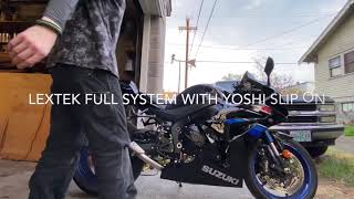 2017 Suzuki GSX-R 1000R Yoshimura Alpha T Slip-On VS Lextek Headers & Yoshi Alpha T Slip-On