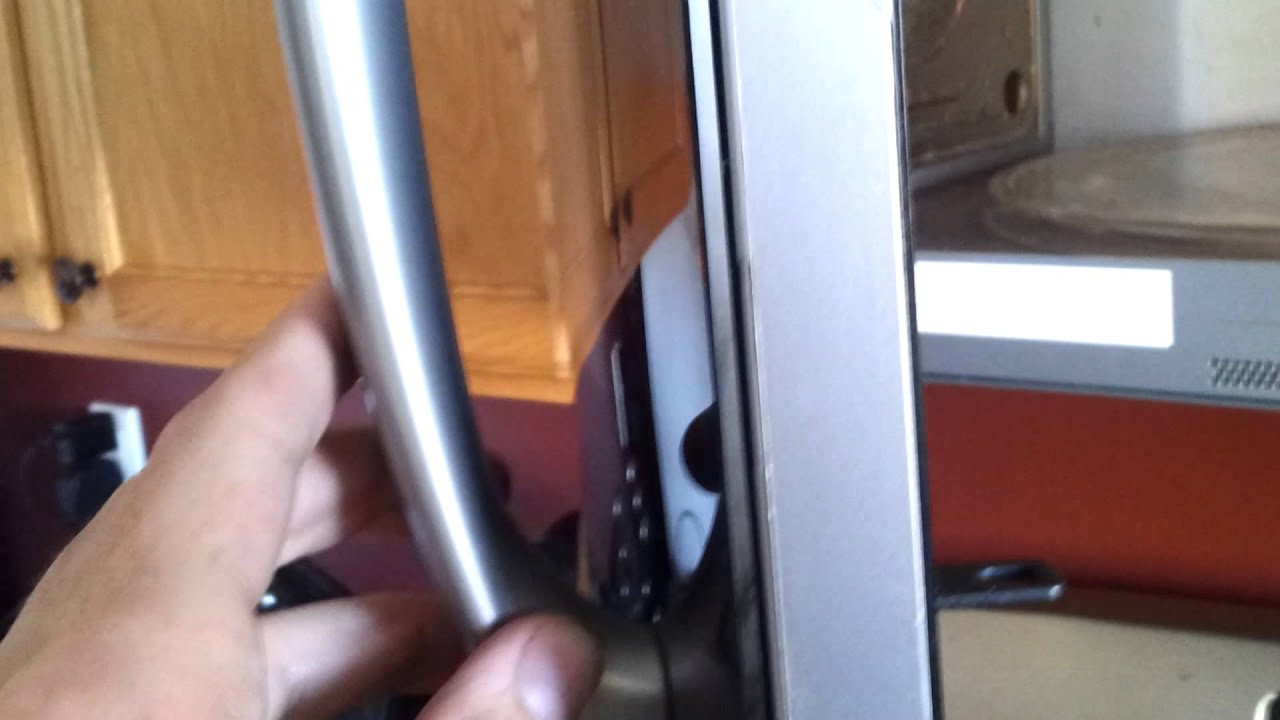 Whirlpool microwave door handle replacement - YouTube