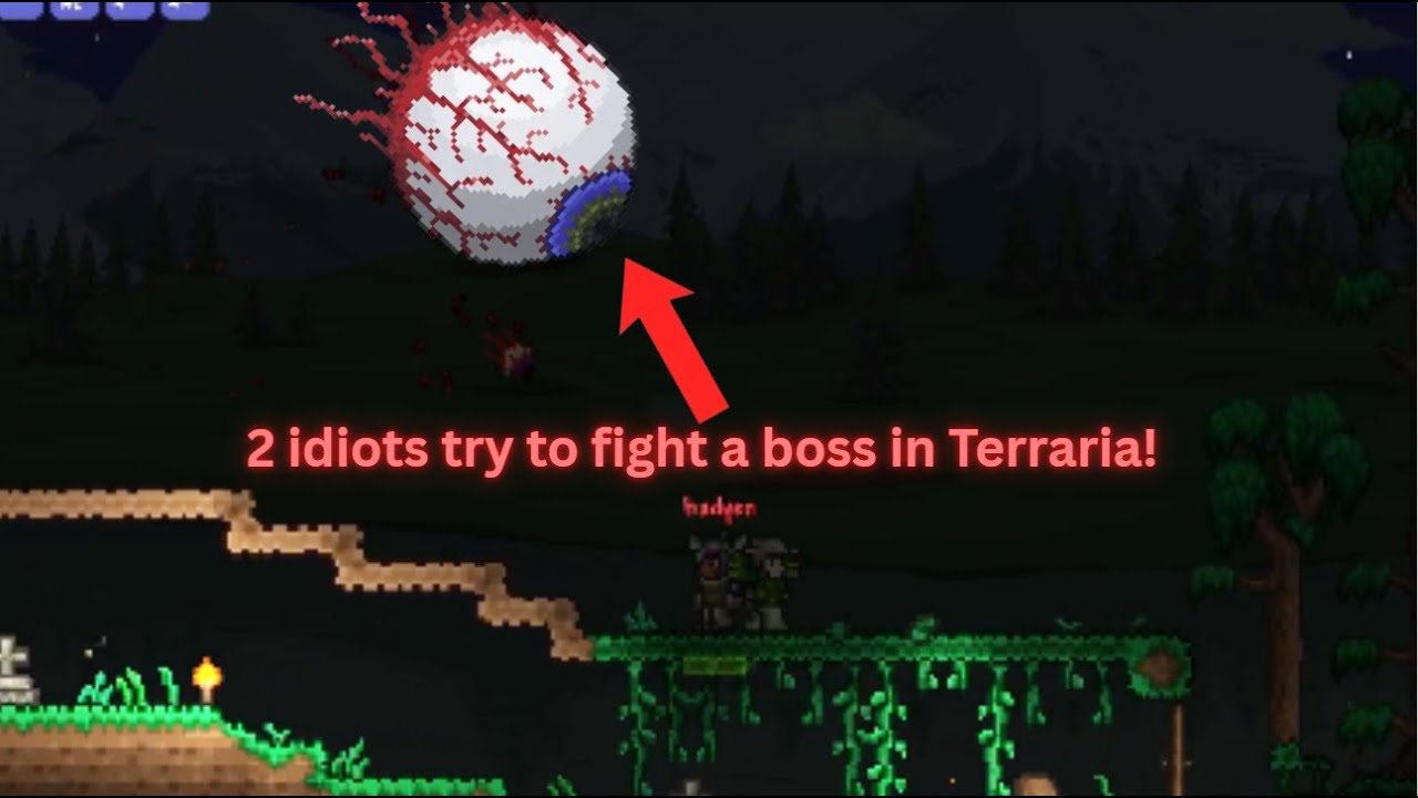 2 idiots fight a boss in Terraria! (Ep 2)