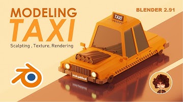 Modeling LOWPOLY TAXI Using Blender 2.91