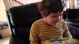 Dylan opening Christmas Presents 2013