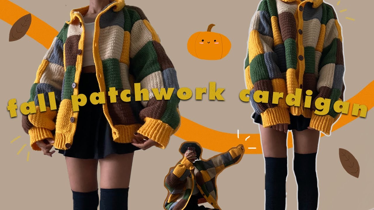Crocheting an Entire Outfit (as a beginner) Part One: The Fall Patchwork Cardigan 🍁🎃🍂