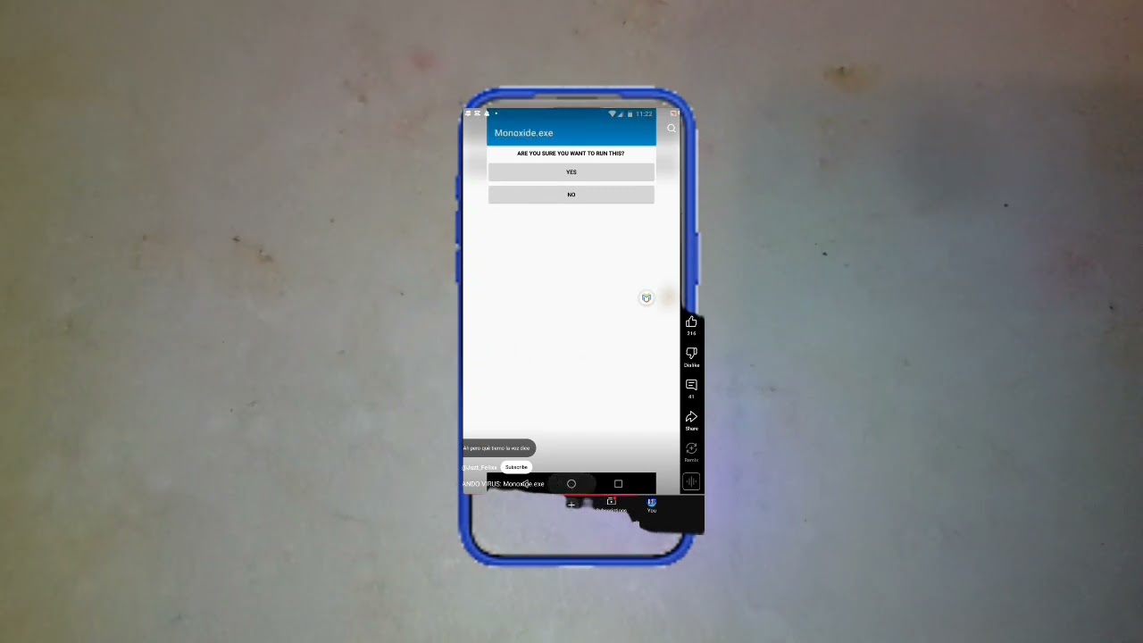 Running Monoxide.exe virus on phone vm. Read desc