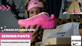 UNBOXING PINK JACQUEMUS X NIKE SNEAKERS | I MADE 20+ MISTAKES DESIGNING PANTS TO MATCH THEM
