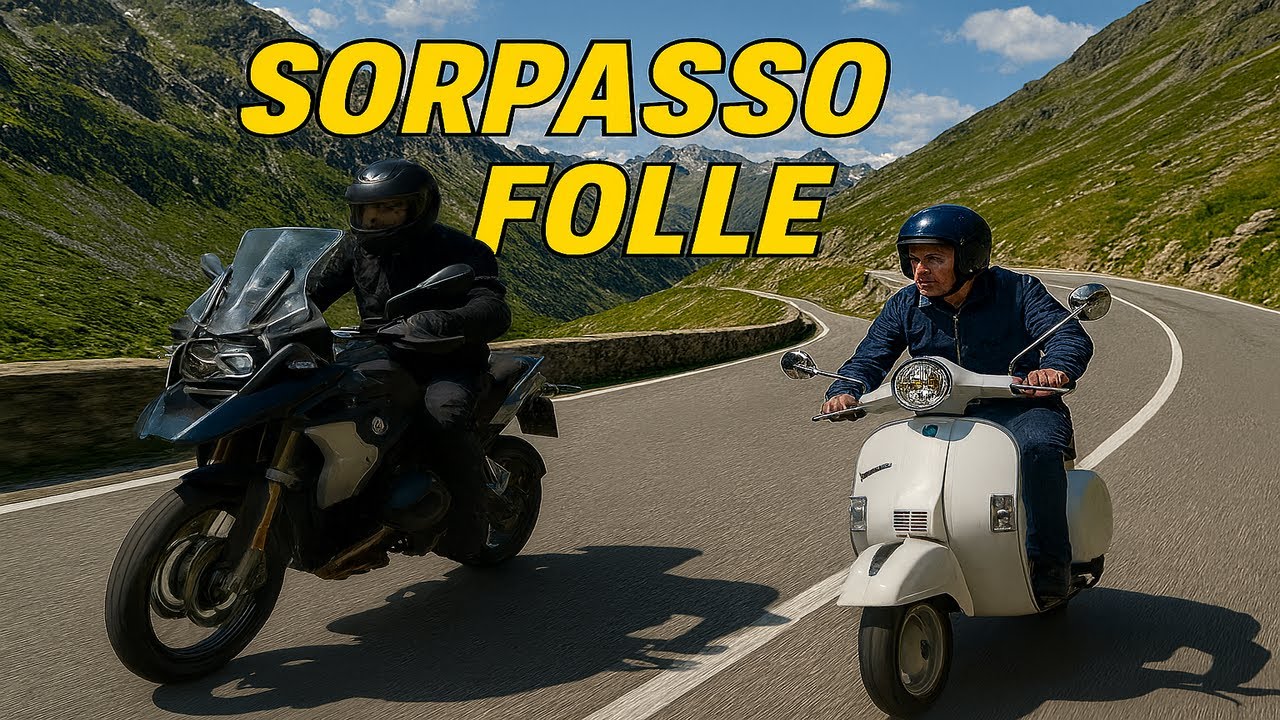BMW GS vs Vespa PX salita dello Stelvio