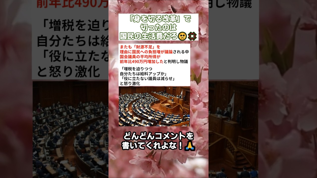 「身を切る改革」で切ったのは国民の生活費だろ🥺💢 #政治 #政治ニュース #時事ネタ