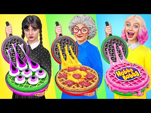 Кулинарный Челлендж: Уэнсдей Против Бабушки | Лайфхаки для Родителей от Multi DO Challenge