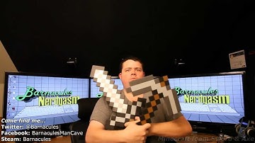 Review Official Minecraft Foam Pickaxe and Iron Sword from ThinkGeek - @Barnacules