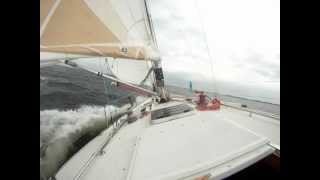 Fast Downwind sailing J-boats j-39 without spinaker