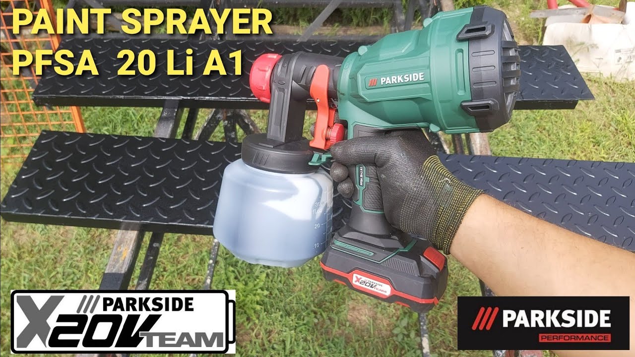 Parkside Cordless spray gun PFSA 20 V-Li A1 X20V TEAM - YouTube