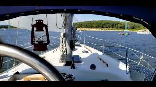Sailing Matilda ('77 Morgan 415 OI ketch) out of party cove (14 Sept, 2019)