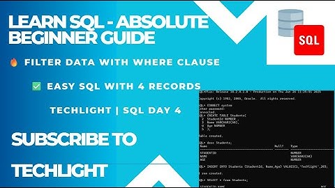 SQL WHERE Clause Made Easy | Practical Filtering with 4 Records | TechLight SQL Day 4