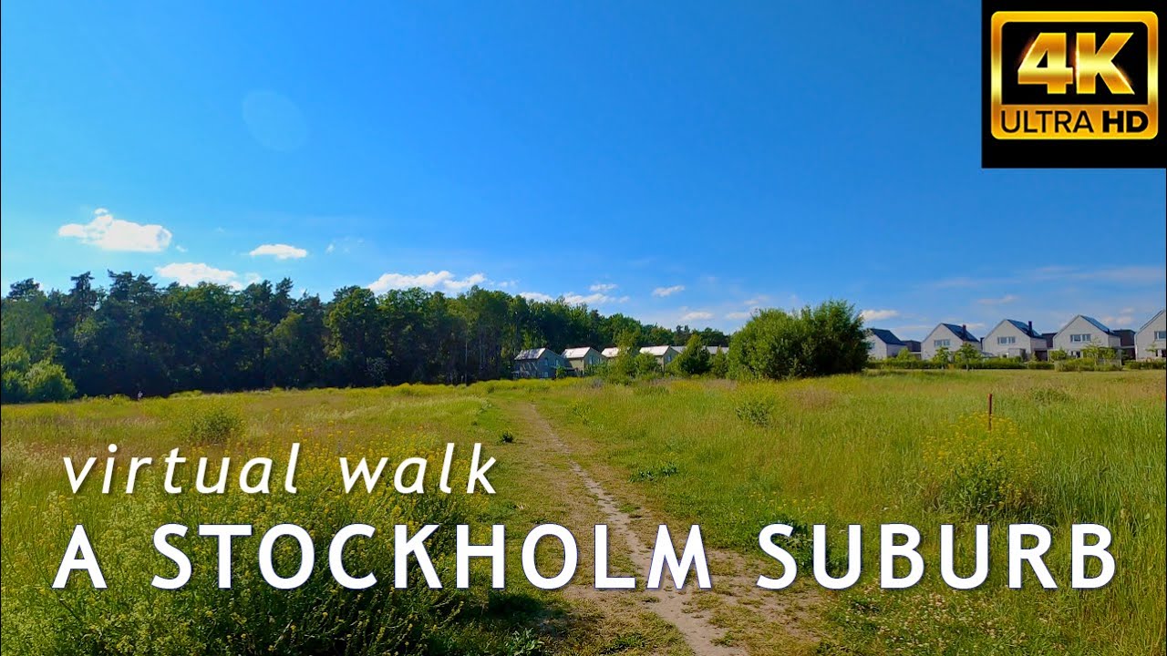 Nature just around the corner in Stockholm suburb Sköndal [4K[ #virtual #walk #sweden