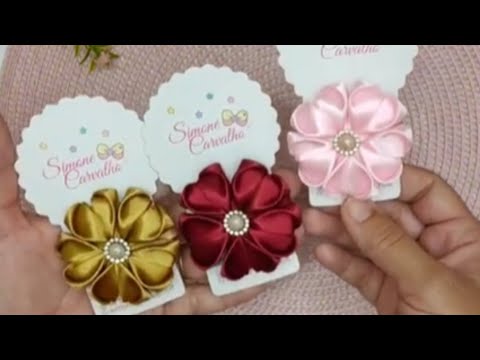 Beautiful Satin Ribbon Flower Hair Clips | Easy Handmade 