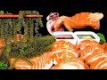 ASMR MUKBANG :) Giant Salmon Sashimi & Salmon Sushi & Sea Grapes EATING SHOW!