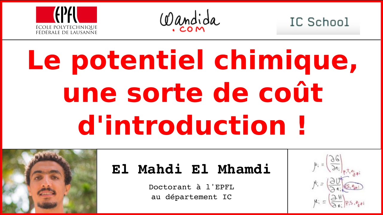 Le potentiel chimique, une sorte de coût d'introduction ! El Mahdi El Mhamdi