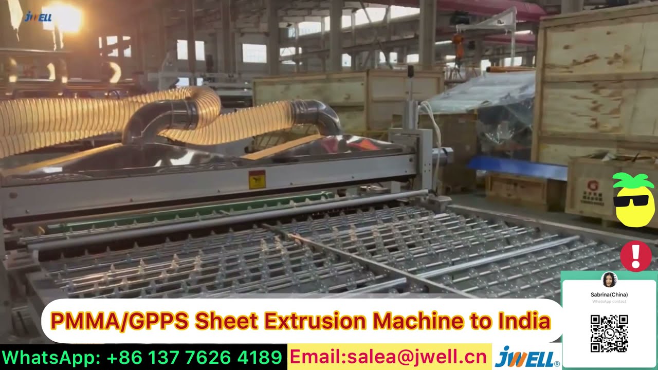 GPPS/PMMA sheet extrusion machine 2 to India------0086 137 7626 4189