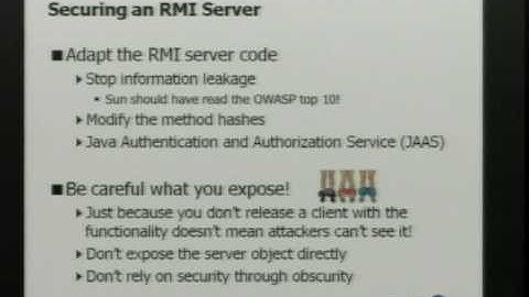 Owasp5024 Part5 - SECURITY ASSESSING JAVA RMI, with Adam Boulton.