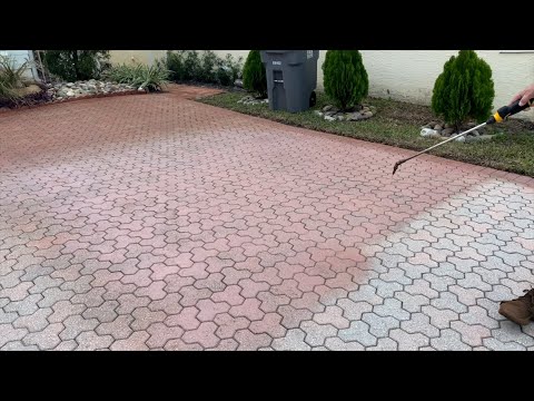 How to Restore Badly Faded Pavers. Paver Dye Process - YouTube