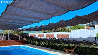 Customize Retractable Wave Sun Shade Net, Sliding Canopy For Pergola