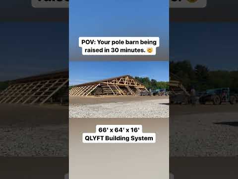 Video 66’ x 64’ x 16’ Pole Barn Time Lapse #polebarn #construction #timelapse #shorts - youtube