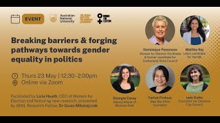 Breaking barriers and forging pathways towards gender equality in politics