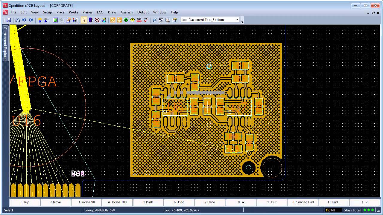 Xpedition xPCB: Planning/Placement Group Manipulation with Component