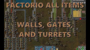 Factorio 0.16 All Items - Walls, Gates and Turrets