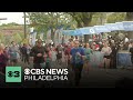 Runners cross the finish line of the 2026 Broad Street Run