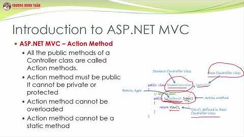 ASP.NET MVC (Lesson11) - ASP.NET MVC Với Action Method | TRUONG MINH TUAN OFFICIAL