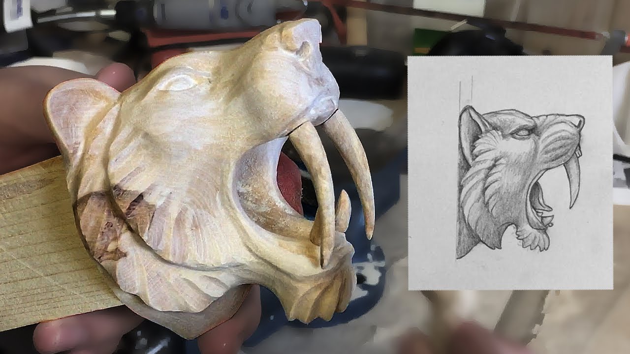 Carving An Apex Predator Sabertooth tiger YouTube