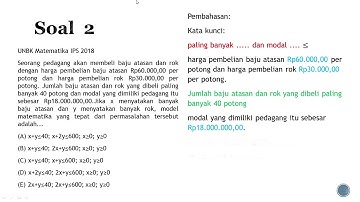 Model Matematika Program Linear