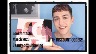 LOOKFANTASTIC MARCH 2020 BEAUTY BOX UNBOXING WITH DISCOUNT CODES || MAX'S LOOK