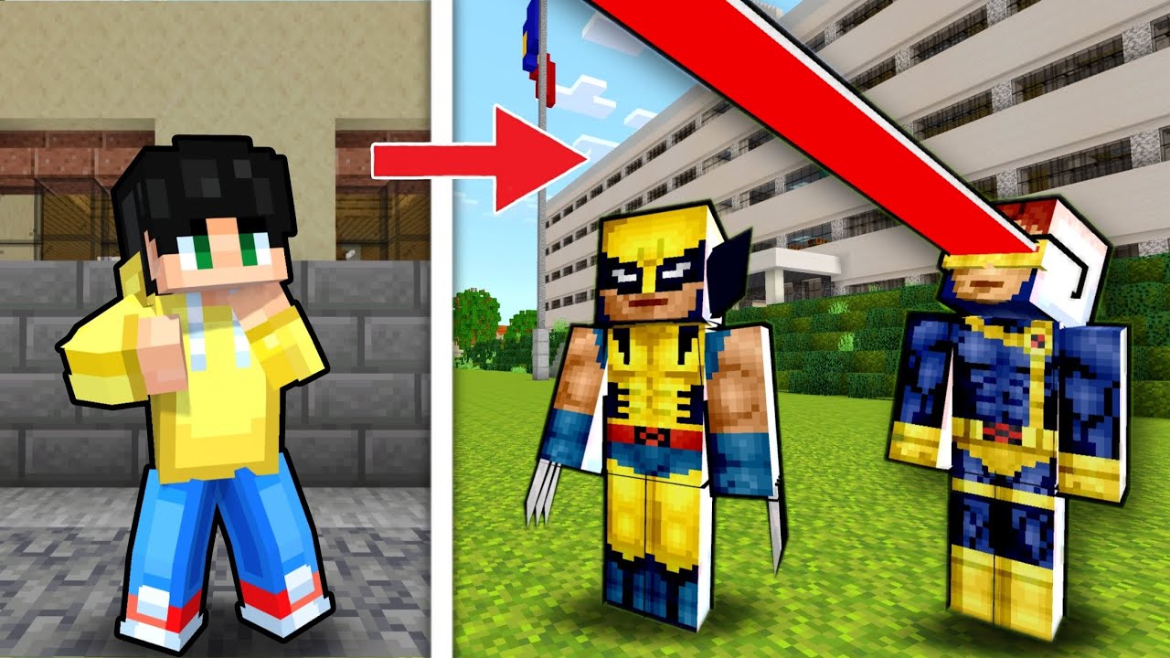 NAGING Si CYCLOPS at WOLVERINE SUPERHERO Kami Sa Minecraft PE