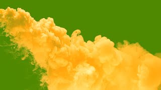 Green screen slow motion bright orange smoke